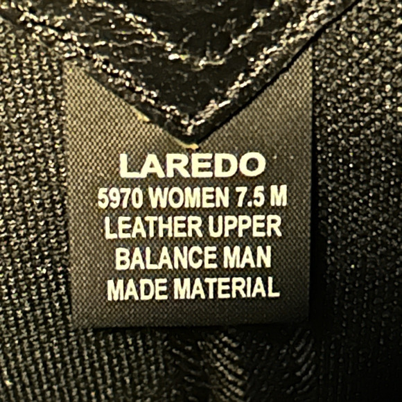 Laredo Eternity Studded Glitter Square Toe Cowboy Boot Black 5970 Women 7.5 NWB - Picture 10 of 11